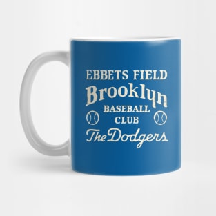 Brooklyn Dodgers Retro Type Design by Buck Tee Mug